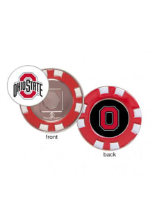 Red Ohio State Buckeyes Poker Chip Golf Ball Marker