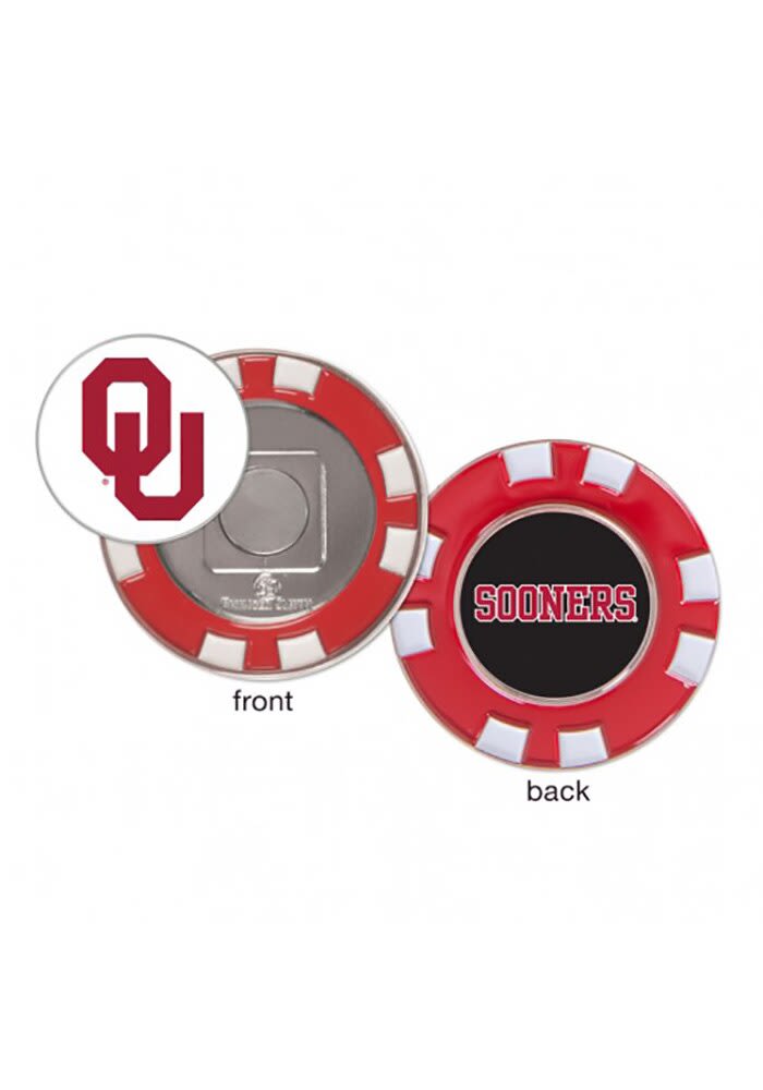 Oklahoma Sooners Poker Chip Golf Ball Marker CRIMSON