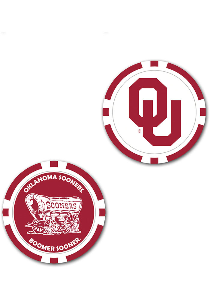 Oklahoma Sooners Oversized 2-Sided Poker Chip Golf Ball Marker