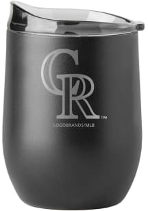 Colorado Rockies 16oz Etch Powder Coat Curved Stainless Steel Stemless