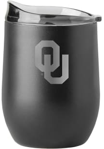 Oklahoma Sooners 16oz Etch Powder Coat Curved Stainless Steel Stemless