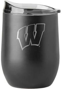 Wisconsin Badgers 16oz Powdercoat Curved Stainless Steel Stemless