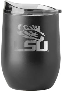 LSU Tigers 16oz Etch Powder Coat Curved Stainless Steel Stemless