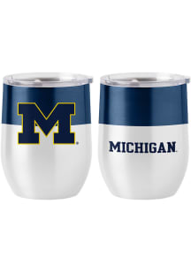 Blue Michigan Wolverines 16oz Curved Stainless Steel Stemless