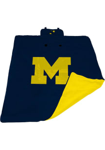 Navy Blue Wolverines All Weather Outdoor Blanket