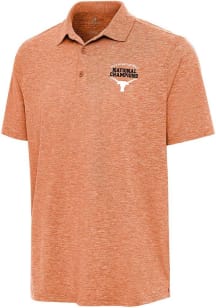 Antigua Texas Longhorns Mens Burnt Orange 2025 Womens CWS Champs Par 3 Short Sleeve Polo
