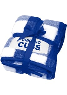 Chicago Cubs Buffalo Check Frosty Sherpa Blanket