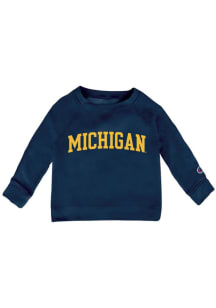 Toddler Michigan Wolverines  Champion Team Logo Long Sleeve Crew Sweatshirt