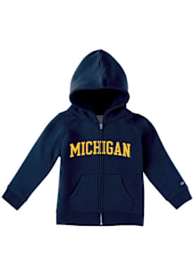 Champion Michigan Wolverines Toddler Team Logo Long Sleeve Full Zip Sweatshirt - Blue