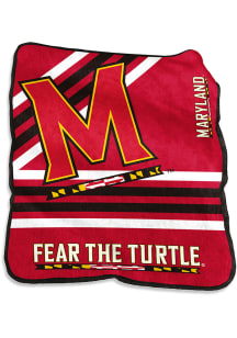 Red Maryland Terrapins Logo Raschel Blanket