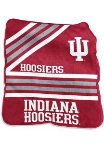 Indiana Hoosiers White Logo Brands Logo Raschel Throw Blanket