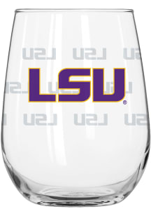 LSU Tigers 16oz Satin Etched Stemless Wine Glass