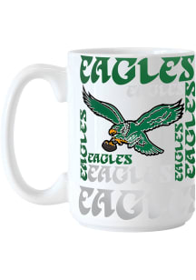 Philadelphia Eagles Retro 15oz Spirit Sublimated Relief Ceramic Mug - White