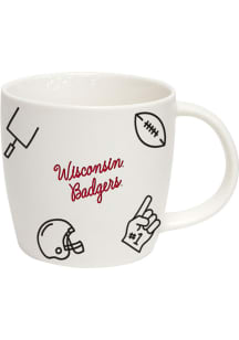 White Wisconsin Badgers 18oz Mug