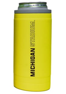 Yellow Michigan Wolverines 12oz Cru Stacked Soft Touch Slim Stainless Steel Coolie