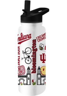 White Indiana Hoosiers 34oz Native Quencher Stainless Steel Bottle