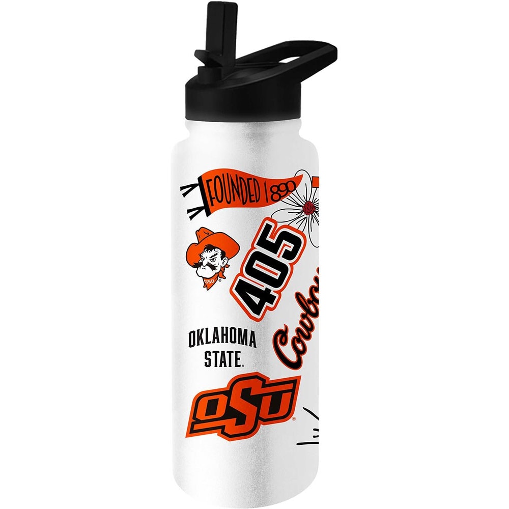 White Oklahoma State Cowboys 26oz. Primary Logo Water Bottle