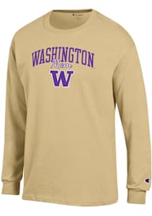 Champion Washington Huskies Gold Mom Script Jersey Long Sleeve T Shirt