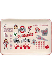 Red Ohio State Buckeyes Loco Trinket Tray Desk Accessory