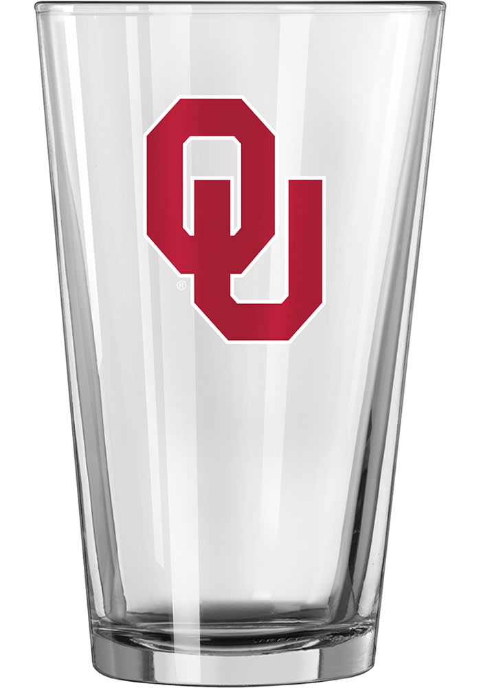 Oklahoma Sooners Interlocking OU Logo Pint Glass