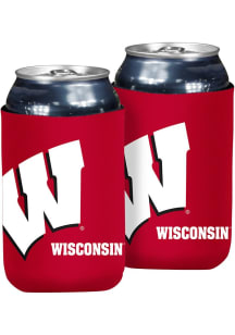 Red Wisconsin Badgers 12oz Oversized Logo Coolie