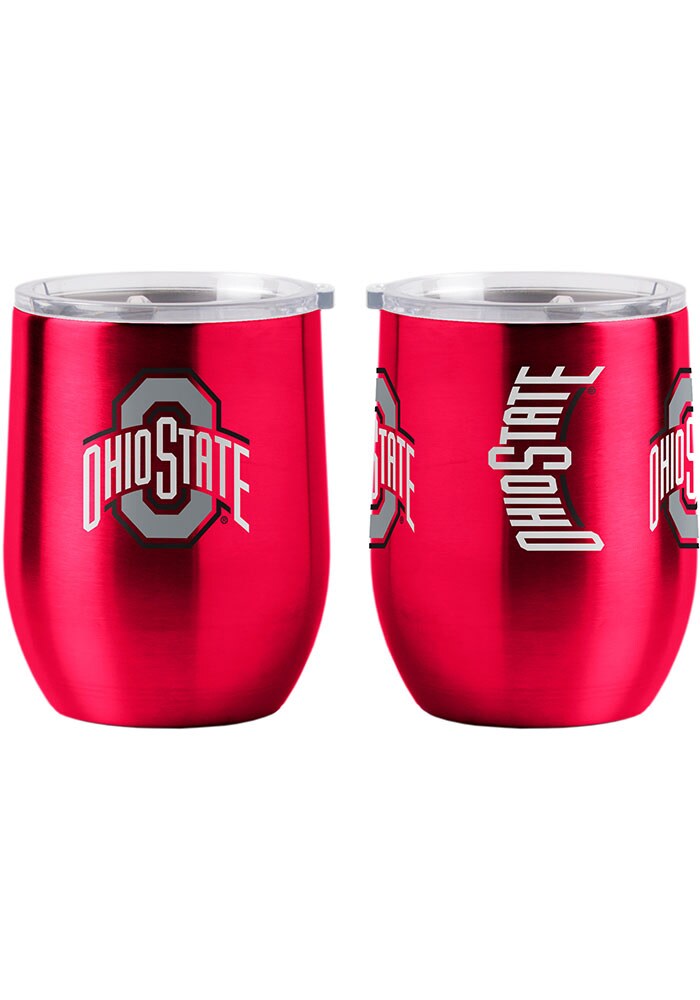 Ohio State Buckeyes RED 16oz Curved Ultra Wine Stainless Steel Stemless