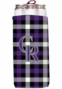 Logo Brands Colorado Rockies 12oz Plaid Slim Coolie