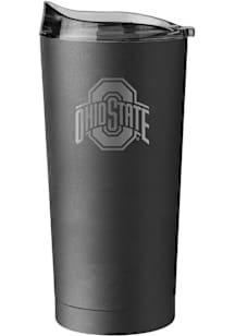 Logo Brands Ohio State Buckeyes 20oz Black Powder Coat Stainless Steel Tumbler - Black