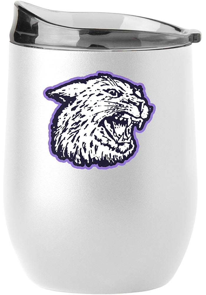 K-State Wildcats Throwback 16oz White Powder Coat Curved Stainless Steel Stemless