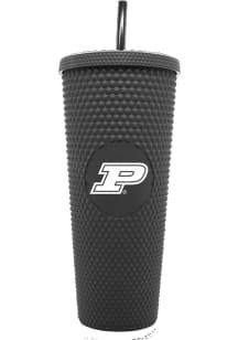 Purdue Boilermakers 24oz Black Studded Straw Tumbler