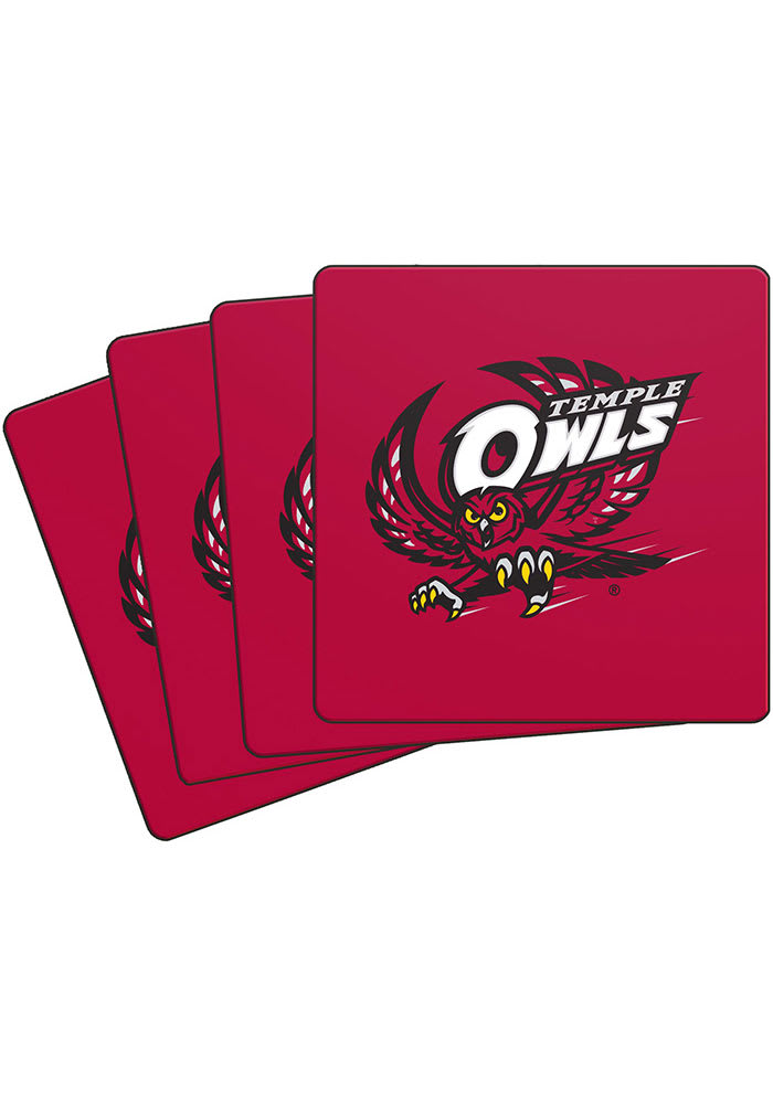 Temple Owls 4 Pack Neoprene Coaster