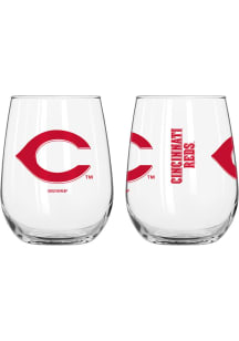 Cincinnati Reds 16 OZ Gameday Curved Stemless Wine Glass