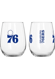 Philadelphia 76ers 16 OZ Gameday Curved Stemless Wine Glass