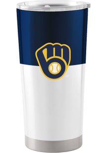 Milwaukee Brewers 20oz Colorblock Stainless Steel Tumbler - Navy Blue
