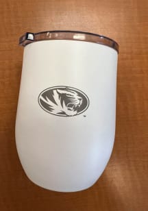 Missouri Tigers 16 OZ White Powder Coat Curved Ultra Stainless Steel Stemless