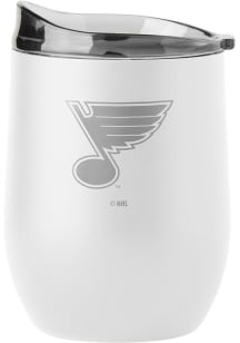 St Louis Blues 16 OZ White Powder Coat Curved Ultra Stainless Steel Stemless