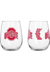 Ohio State Buckeyes 16OZ Gameday Curved Stemless Wine Glass