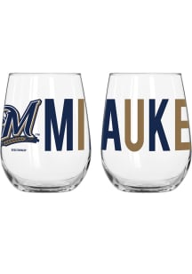 Milwaukee Brewers 16OZ Overtime Stemless Wine Glass