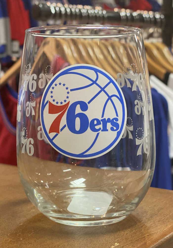 Philadelphia 76ers 16OZ Stemless Wine Glass