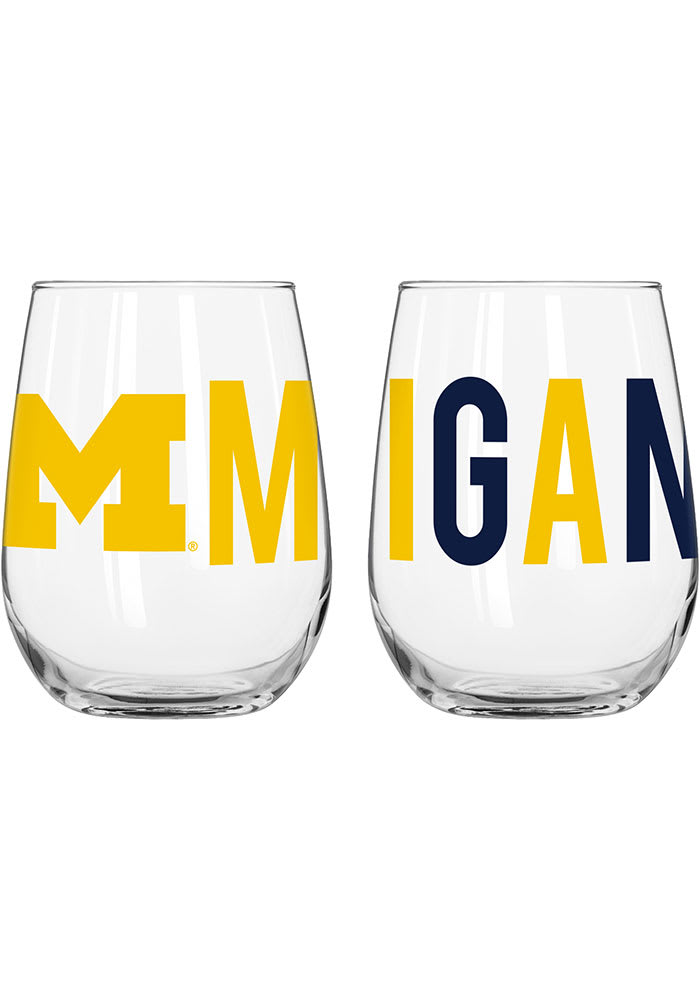 Michigan Wolverines 16OZ Overtime Stemless Wine Glass