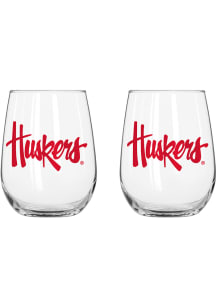 Red Nebraska Cornhuskers 16OZ Stemless Wine Glass