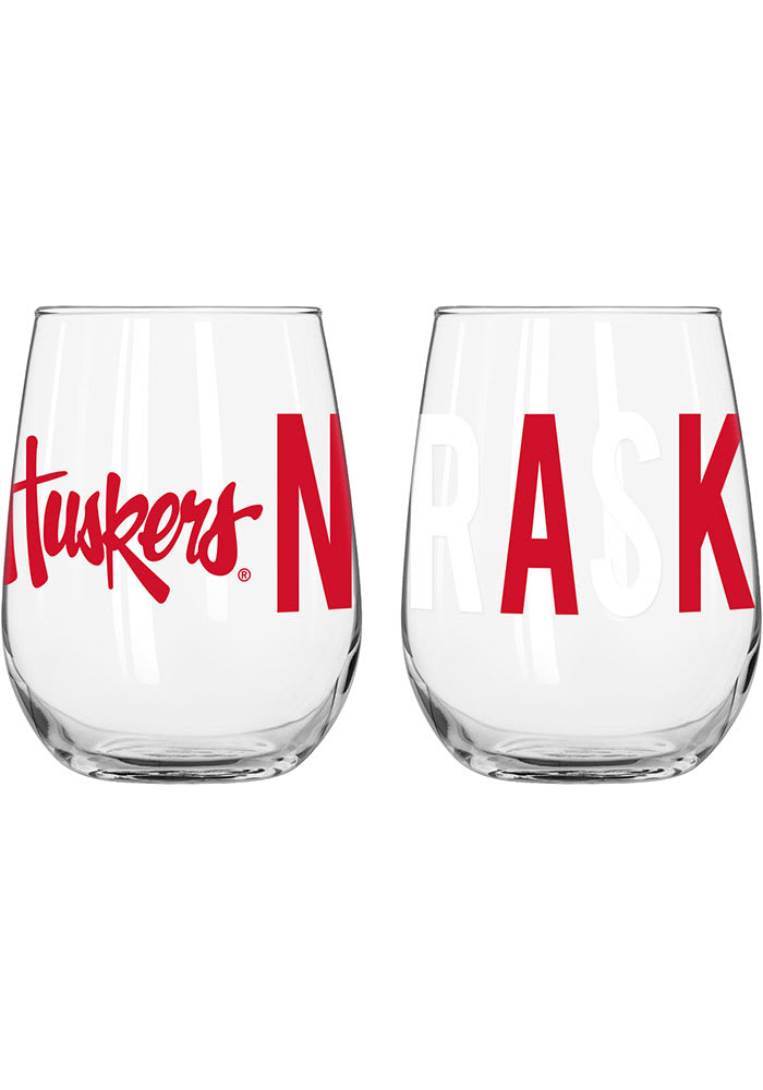 Nebraska Cornhuskers 16OZ Overtime Stemless Wine Glass
