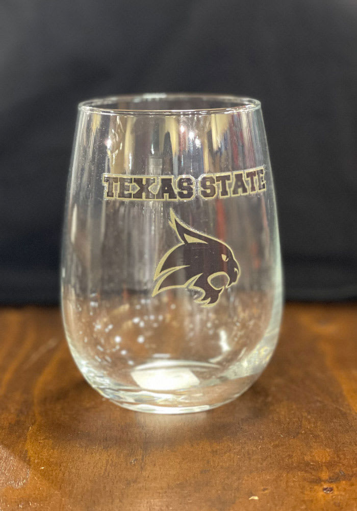 Texas State Bobcats 16OZ Dig Stemless Wine Glass