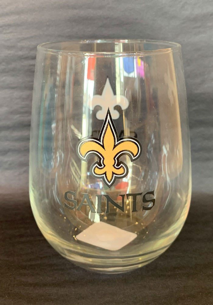 New Orleans Saints 16OZ Stemless Wine Glass
