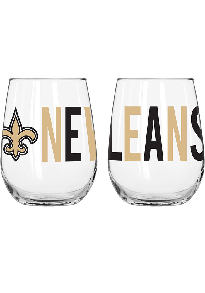 New Orleans Saints 16OZ Overtime Stemless Wine Glass