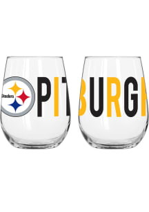 Pittsburgh Steelers 16OZ Overtime Stemless Wine Glass