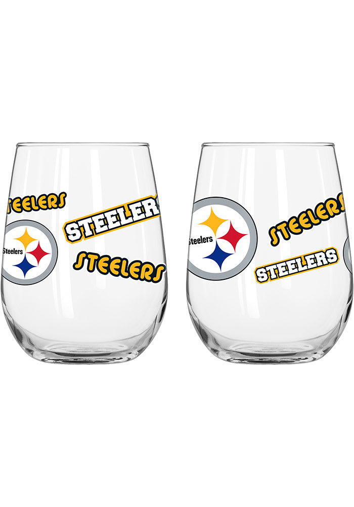 Pittsburgh Steelers 16OZ Vintage Spirit Stemless Wine Glass