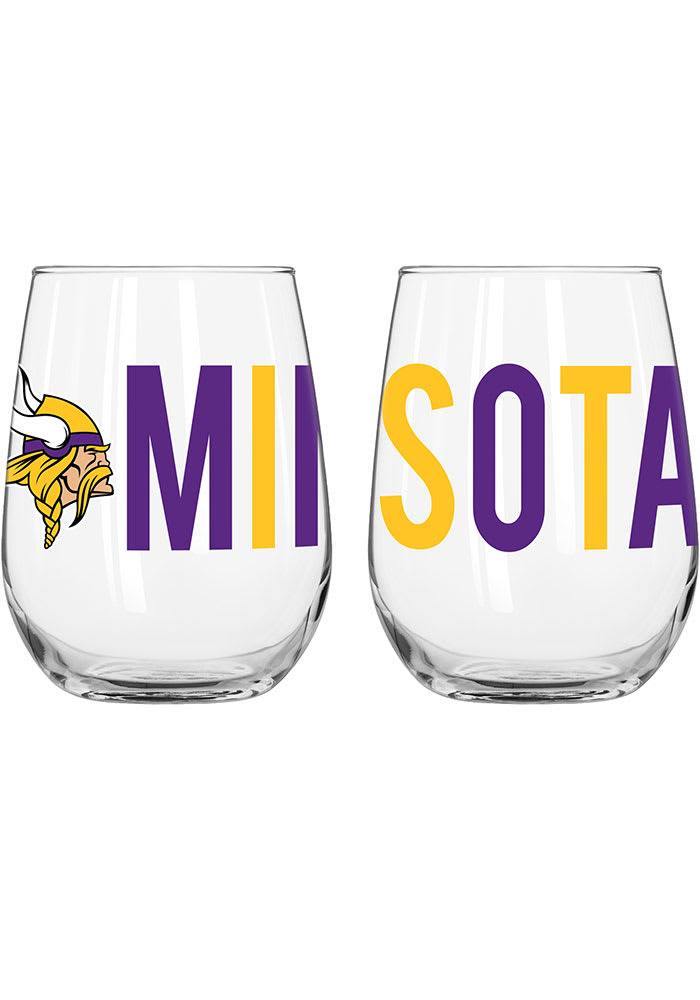 Minnesota Vikings 16OZ Overtime Stemless Wine Glass