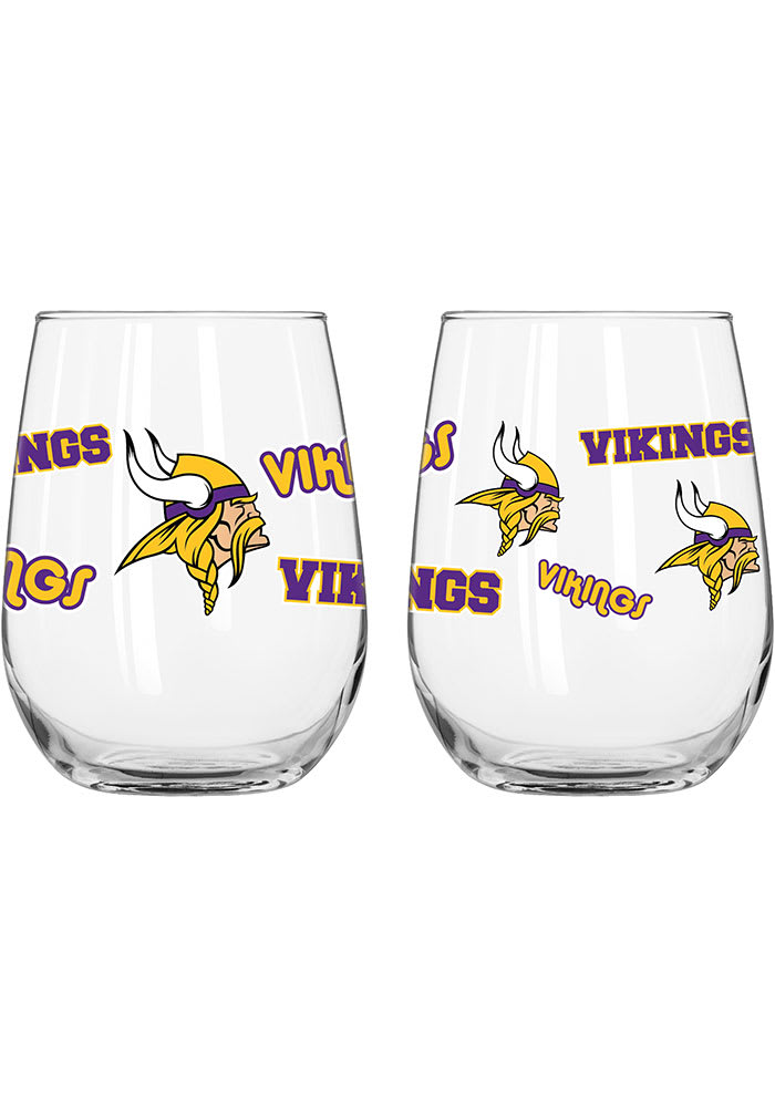 Minnesota Vikings 16OZ Vintage Spirit Stemless Wine Glass