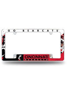 Cincinnati Bearcats Primary All Over Chrome License Plate Frame - White